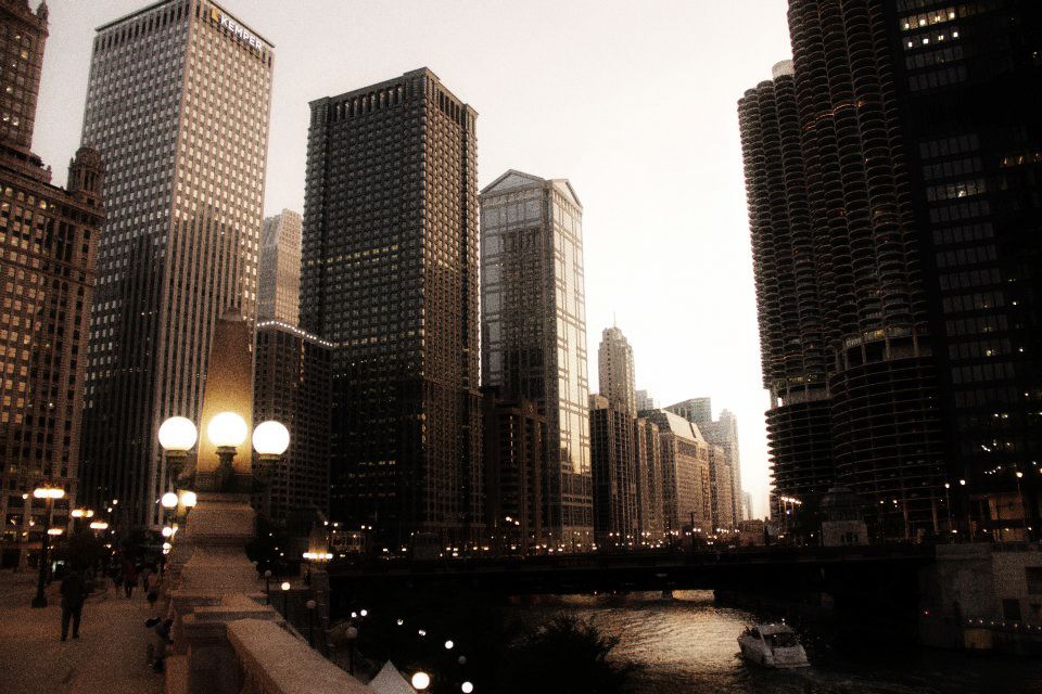 The photo was taken in the Loop of Chicago City. I was really interesting of the skyscrapers appearance, which looked different during the day, different during the dusk and different during the night.