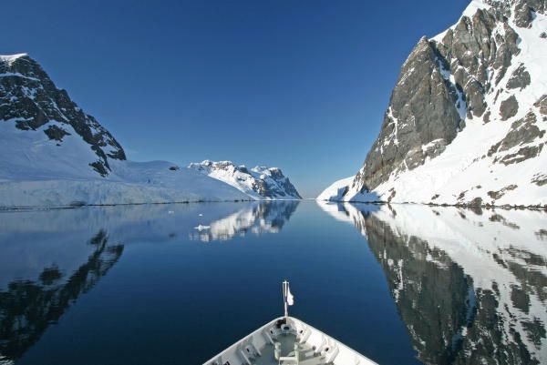 Creeping through the icebergs in Antarctica's Lemair Channel